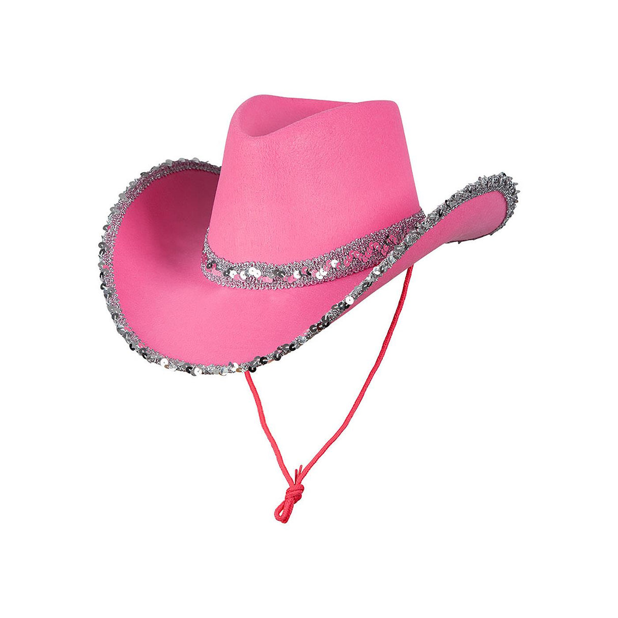 Sequin Texan Cowboy Hat (Hot Pink) - Adult