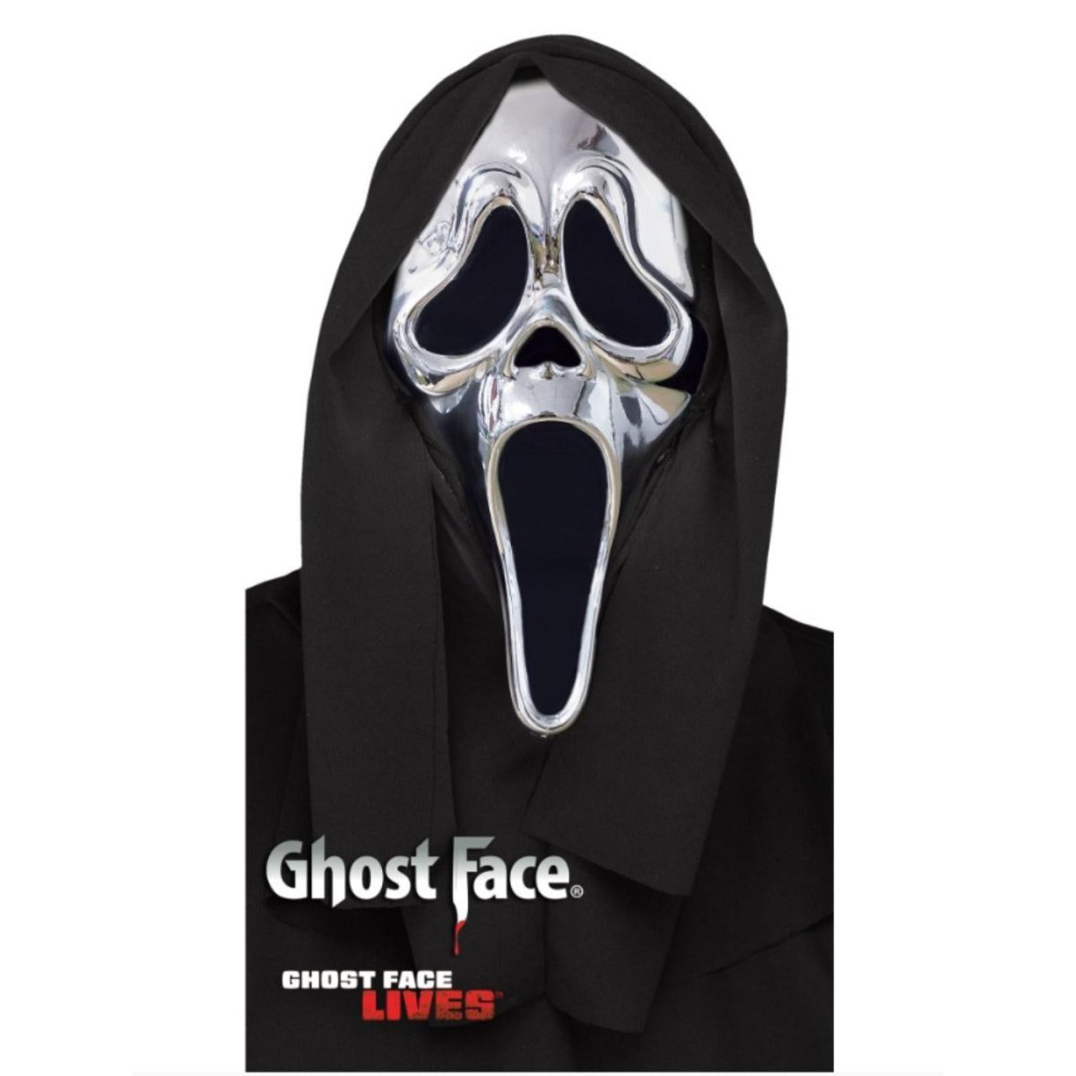 Wicked Costumes - Ghost Face Silver Chrome Mask - Adult - Fancy Dress Central