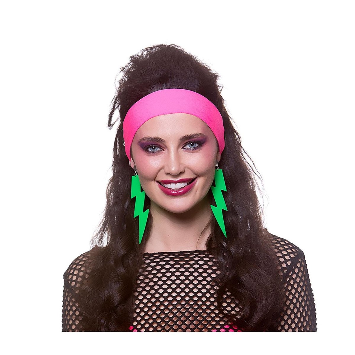 Wicked Costumes Ltd - 80s Lightning Earrings (Neon Green) - Adult - Fancy Dress Central