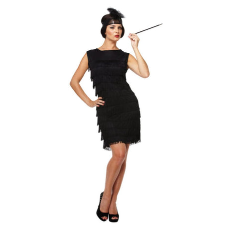 Henbrandt - Flapper Dress (Black) - Women - Fancy Dress Central
