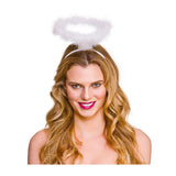 Wicked Costumes Ltd - Feather Angel Halo on a Headband (White) - Adult - Fancy Dress Central