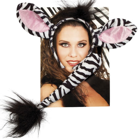 Boland - Zebra Ears & Tail - Adult - Fancy Dress Central