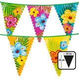 Boland - 6m Giant Hibiscus Hawaiian Triangular Bunting - Fancy Dress Central