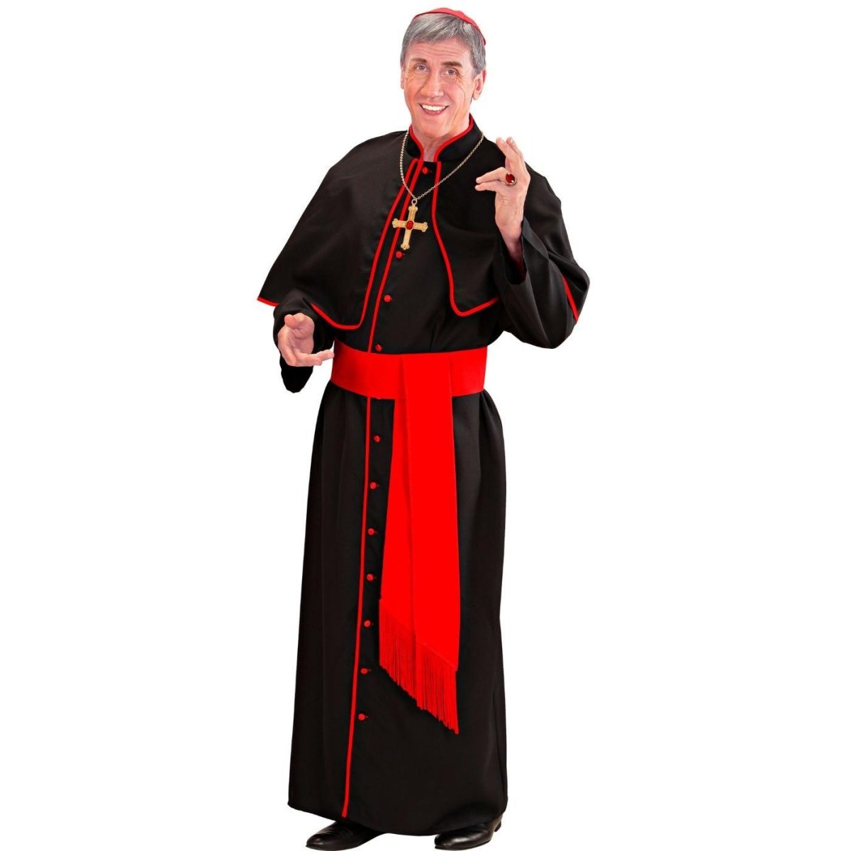 Widmann - Cardinal Costume (Black/Red) - Men - Fancy Dress Central
