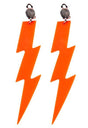 Wicked Costumes Ltd - 80s Lightning Earrings (Neon Orange) - Adult - Fancy Dress Central