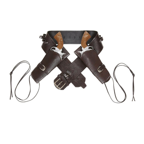 Widmann - Authentic Double Holster and Belt - Adult - Fancy Dress Central