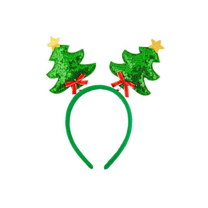 Sequin Christmas Tree Boppers on a Headband - Adult
