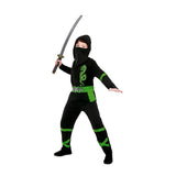 Power Ninja Costume (Black & Green) - Child