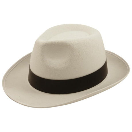 Henbrandt - Gangster Hat (White) - Adult - Fancy Dress Central