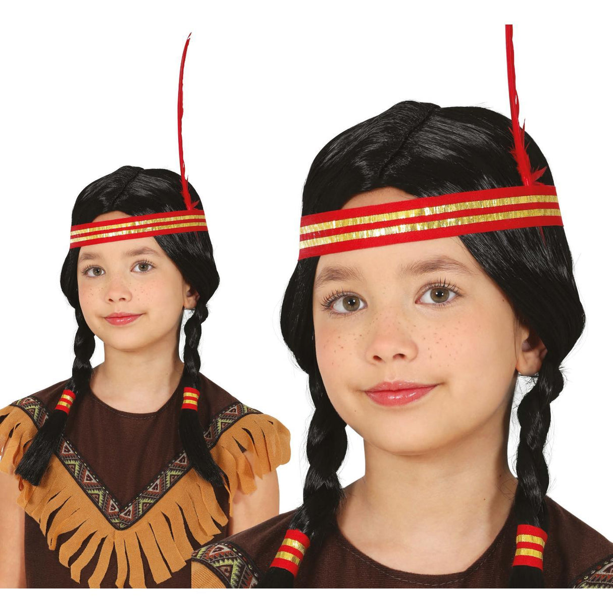 Native American Pigtail Wig - Child