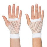 Boland - Short Mesh Fingerless Gloves (White) - Adult - Fancy Dress Central