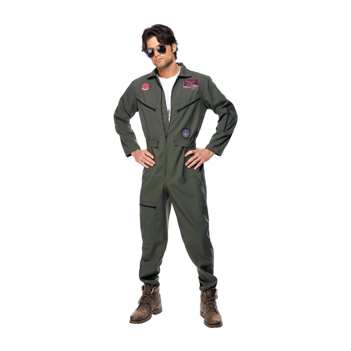 Green Top Gun Pilot Costume - Men