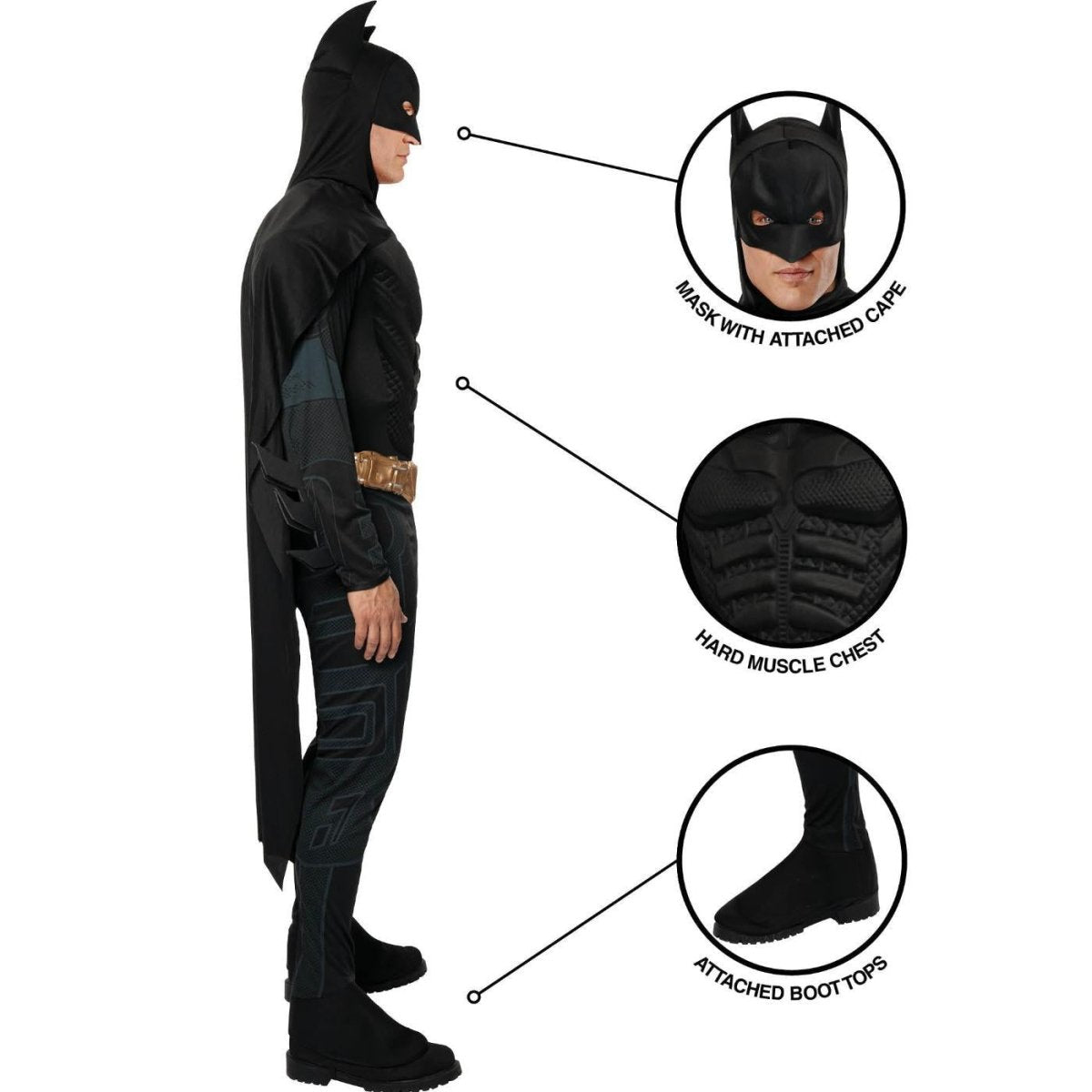 Rubies - Batman Dark Knight Muscle Chest Costume - Men - Fancy Dress Central