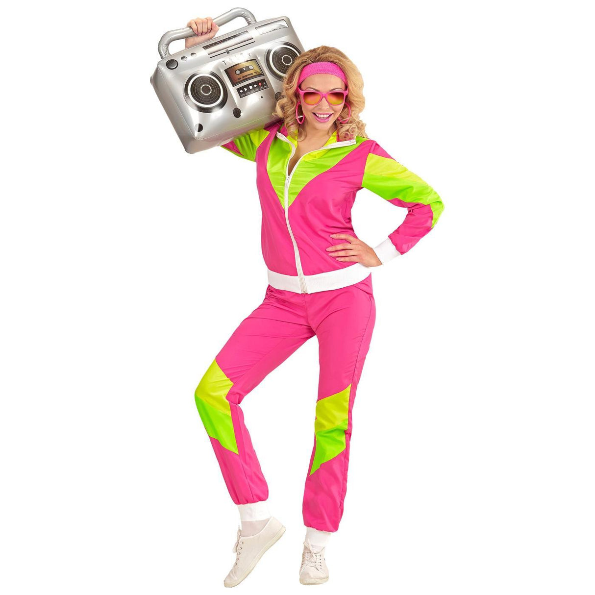 80s Shell Suit Costume (Pink/Yellow/Green) - Adult