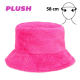 Boland - Rave Plush Bucket Hat (Pink) - Adult - Fancy Dress Central