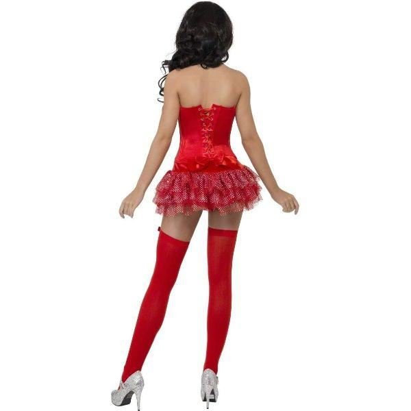 Smiffys - Red Burlesque Christmas Corset & Tutu - Women - Fancy Dress Central