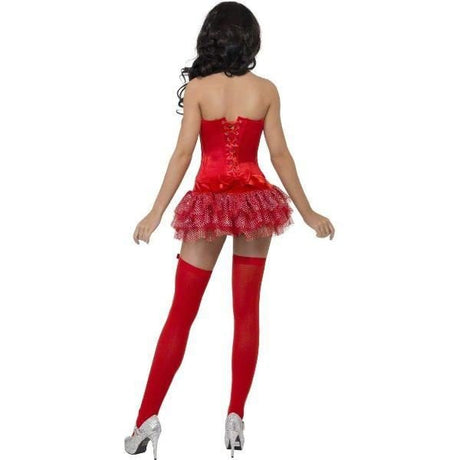 Smiffys - Red Burlesque Christmas Corset & Tutu - Women - Fancy Dress Central