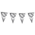 Boland - 10m Giant Foil Triangular Bunting (Silver) - Fancy Dress Central