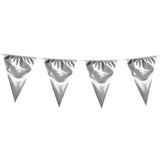 Boland - 10m Giant Foil Triangular Bunting (Silver) - Fancy Dress Central