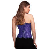 Satin Patterned Corset (Purple) - Women