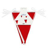Boland - 6m Coloured Triangular Bunting (Red/White) - Fancy Dress Central