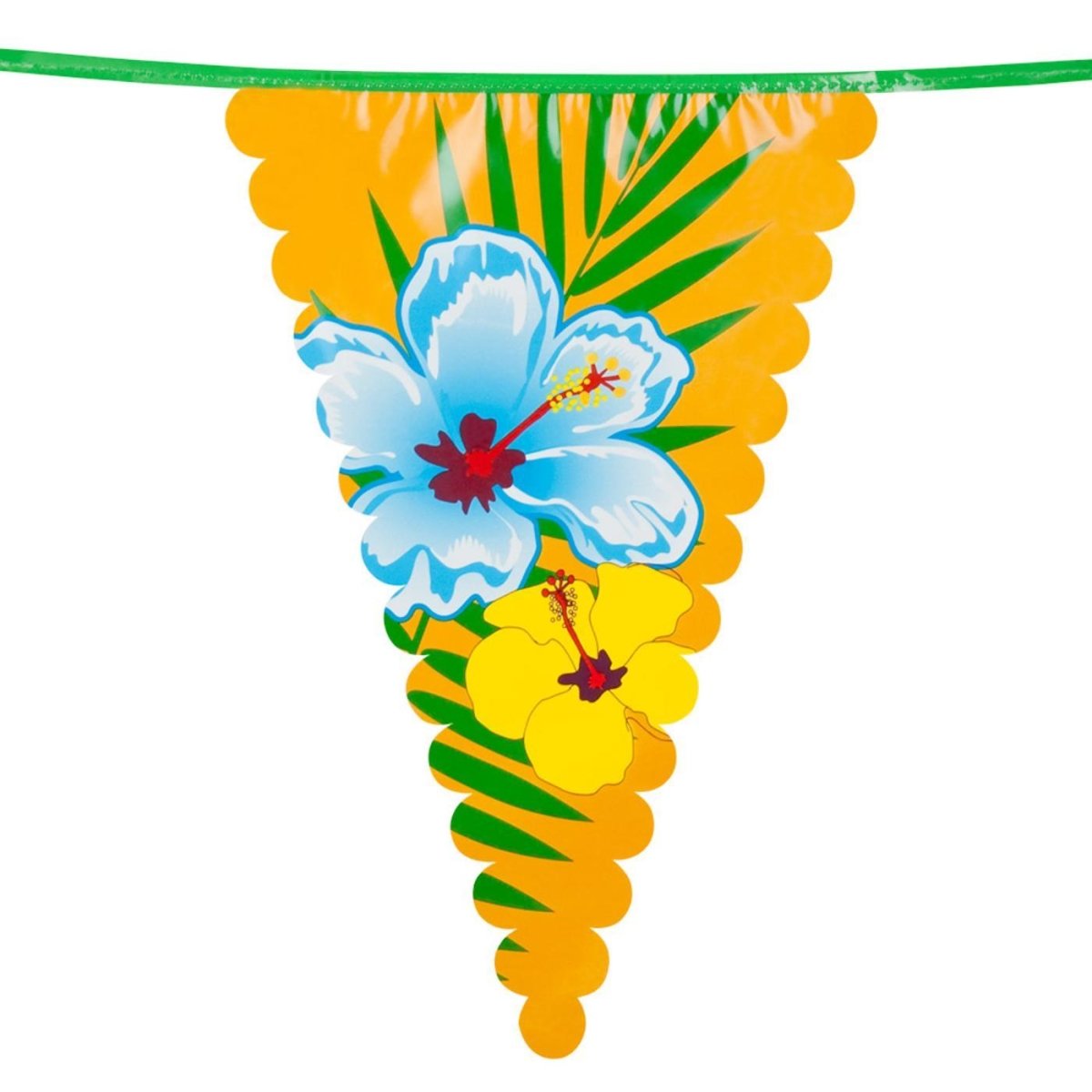 Boland - 6m Giant Hibiscus Hawaiian Triangular Bunting - Fancy Dress Central