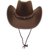 Henbrandt - Cowboy Hat with Stud Detail (Brown) - Adult - Fancy Dress Central