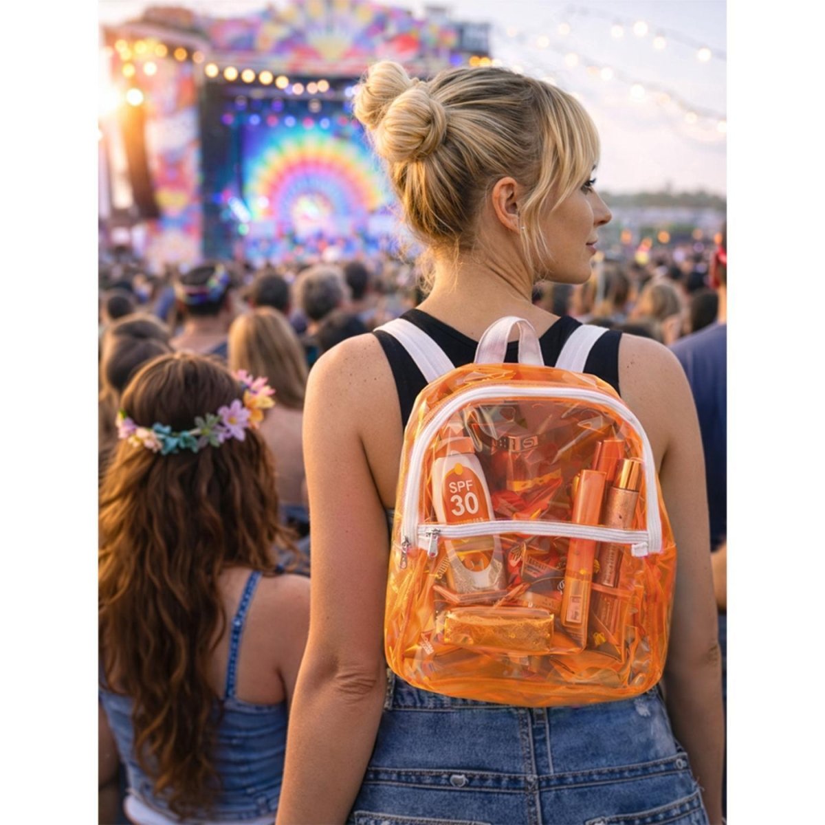 Fancy Dress Central - Clarity Backpack (Neon Orange) - Adult - Fancy Dress Central