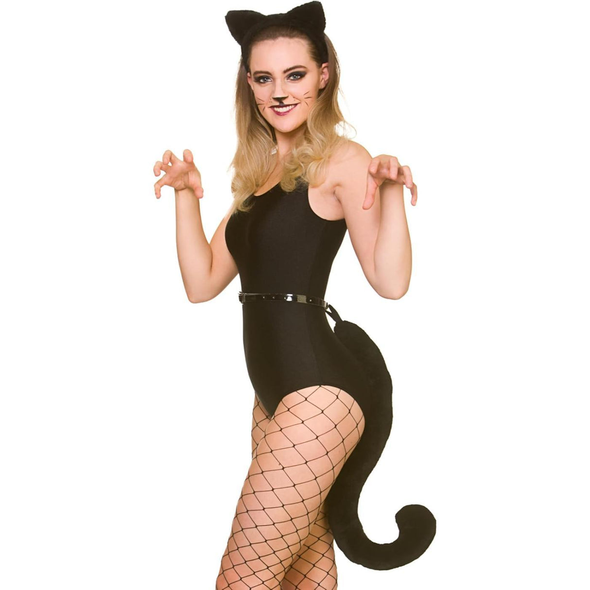 Black Cat Giant Ears & Tail - Adult