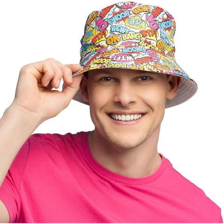 Boland - Rave Pop Art Bucket Hat - Adult - Fancy Dress Central