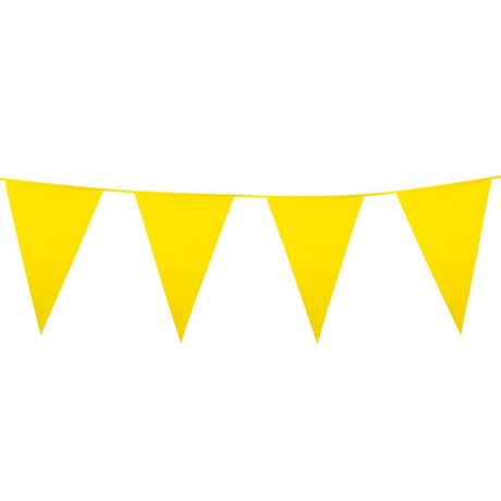 Boland - 10m Giant Coloured Triangular Bunting (Yellow) - Fancy Dress Central