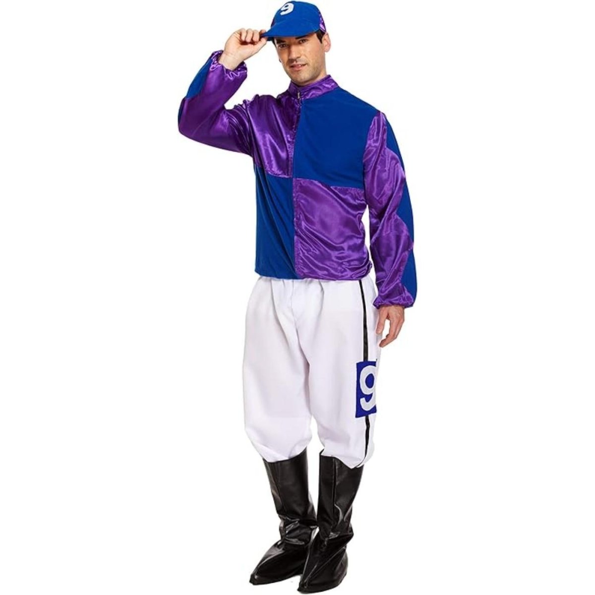 Henbrandt - Jockey Costume (Purple & Blue) - Men - Fancy Dress Central