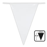 Boland - 10m Giant Coloured Triangular Bunting (White) - Fancy Dress Central