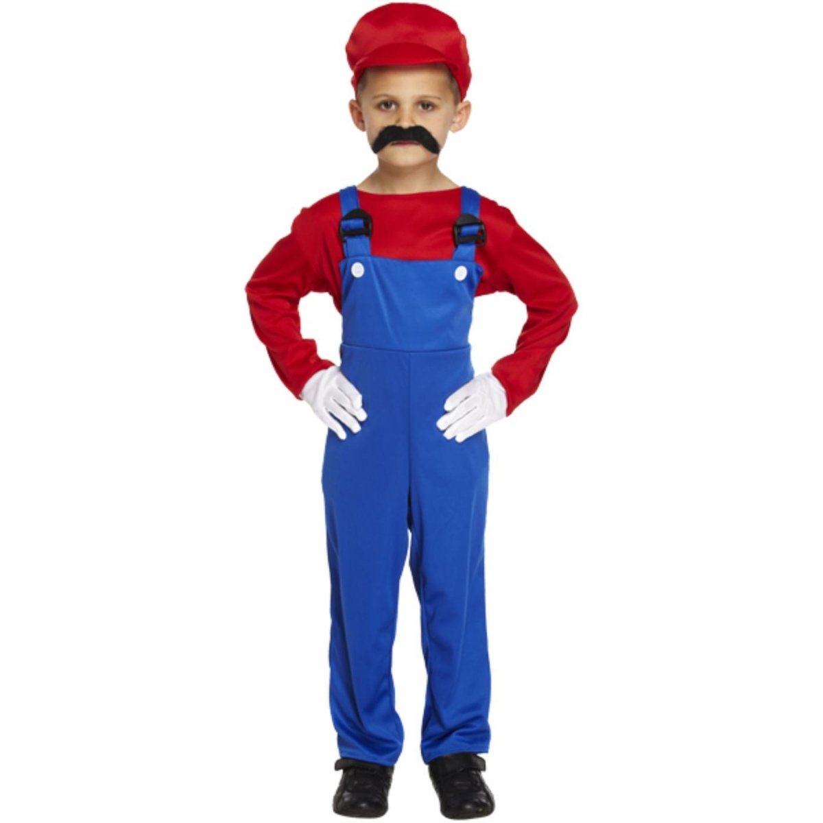 Henbrandt - Super Workman Costume (Red) - Boys - Fancy Dress Central
