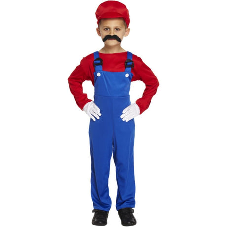 Henbrandt - Super Workman Costume (Red) - Boys - Fancy Dress Central