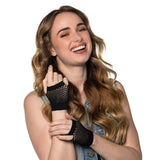 Boland - Short Mesh Fingerless Gloves (Black) - Adult - Fancy Dress Central