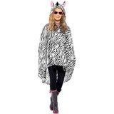 Zebra Party Poncho - Adult