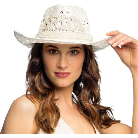 Boland - Summer Bride Cowboy Hat - Women - Fancy Dress Central