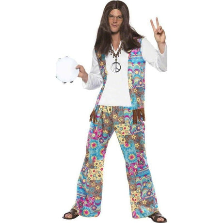 Smiffys - Smiffys - Groovy Hippie Costume - Men - Fancy Dress Central