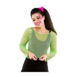 Wicked Costumes - Long Sleeved Fishnet Top (Neon Green) - Women - Fancy Dress Central