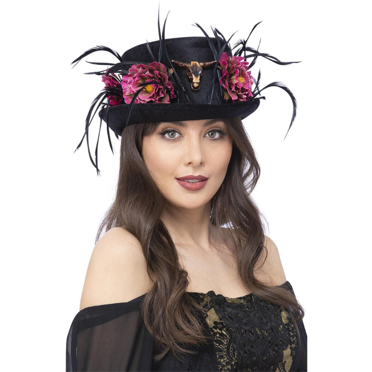 Floral Horn Top Hat - Women