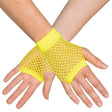 Boland - Short Mesh Fingerless Gloves (Neon Yellow) - Adult - Fancy Dress Central