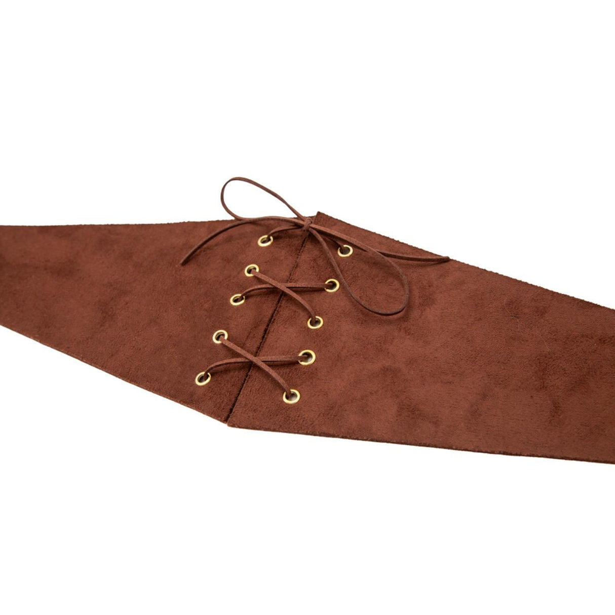 Faux Suede Corset Belt (Brown) - Women