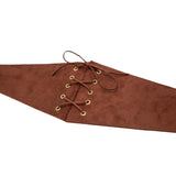 Faux Suede Corset Belt (Brown) - Women