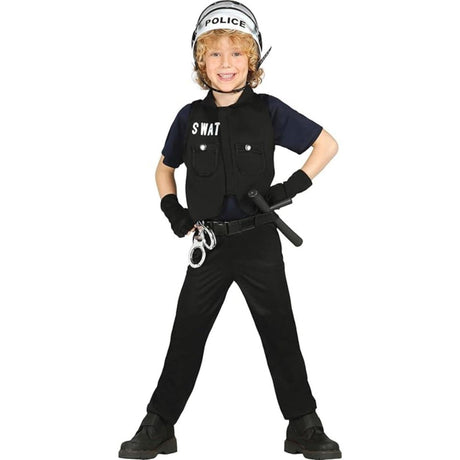 Fiestas Guirca - SWAT Police Officer Costume - Boys - Fancy Dress Central