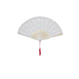 Spanish White Lace Hand Fan - Adult