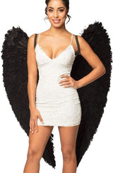 Boland - Angel Wings 120 x 120cm (Black) - Adult - Fancy Dress Central