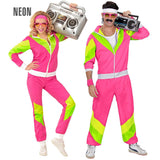 80s Shell Suit Costume (Pink/Yellow/Green) - Adult