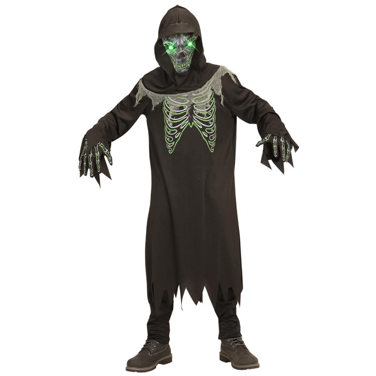 Widmann - Grim Reaper Light Up Eyes Costume - Child - Fancy Dress Central