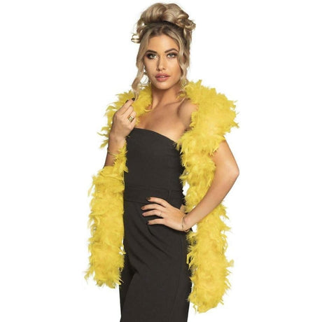 Boland - Feather Boa 80g (Yellow) - Adult - Fancy Dress Central